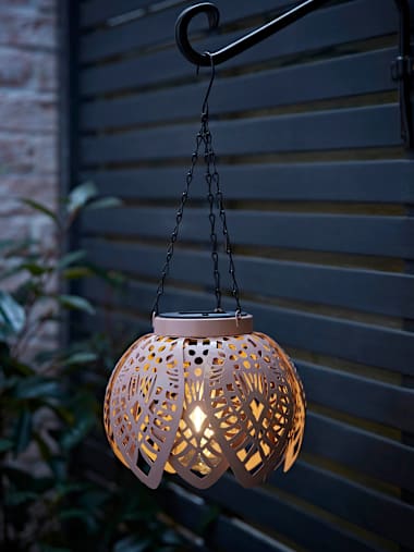 Blush Pink Hanging Solar Light