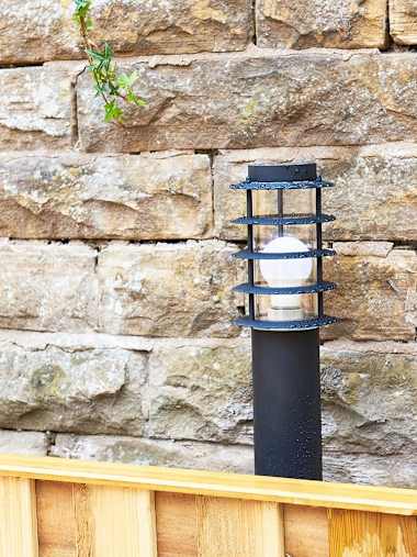 Wharf 4 x IP44 45cm Black Bollard Lights