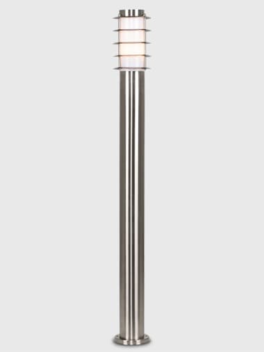 Pair of IP44 1m Brushed Chrome Bollard Lights