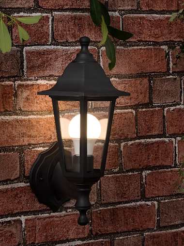 Mayfair Pair of IP44 Outdoor Black Up/Down Lantern