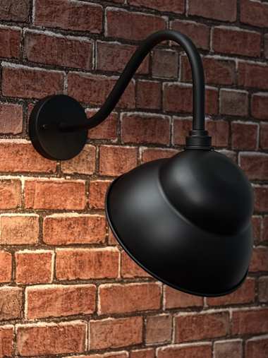 Pair of Black Swan Neck Wall Lights