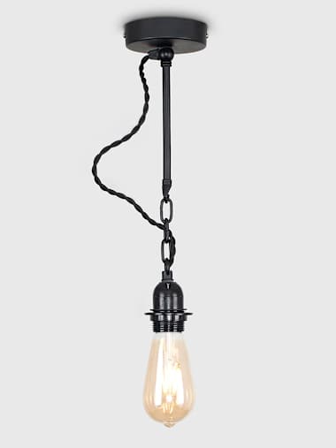 Pair of Industrial Black Wall or Ceiling Lights