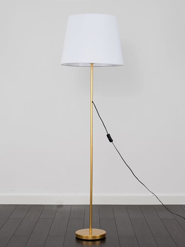 Gold Floor Lamp with XL White Shade
