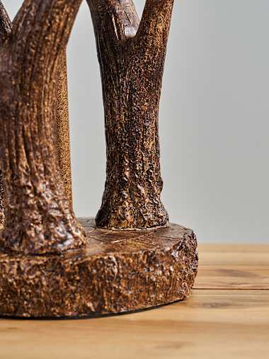 Caribou Antler Table Lamp with White Reni Shade