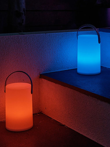 Daomu 2 x IP44 Outdoor RGB Rechargeable Cylinder Table Lanterns