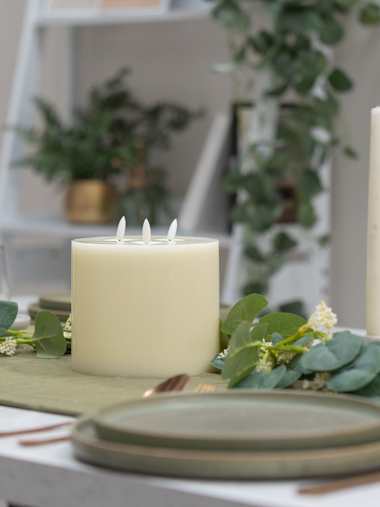 2 x Three Wick Flickering LED Candles with Remote Control
