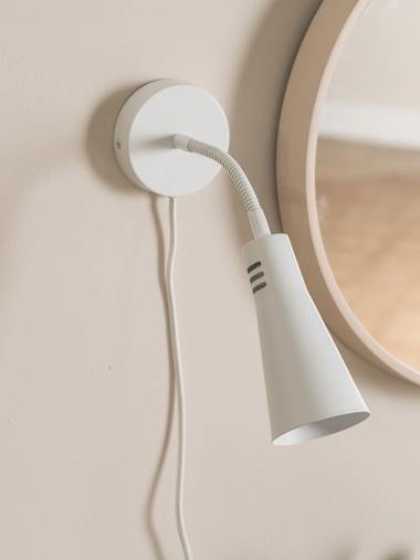 Edwards Pair of White Goose Neck Plug-in Wall Lights