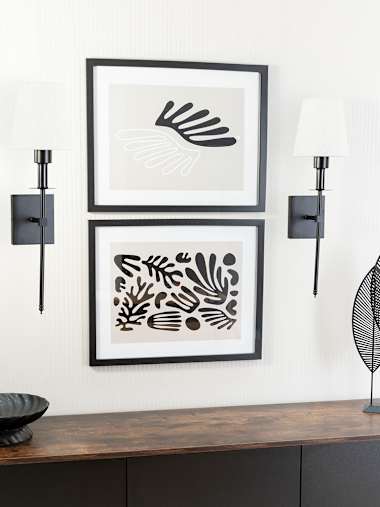 Kincaid Pair of Black Rechargeable LED Wall Lights with White Shades