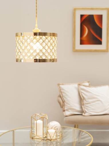 Pair of Gold Jewel Pendant Shades