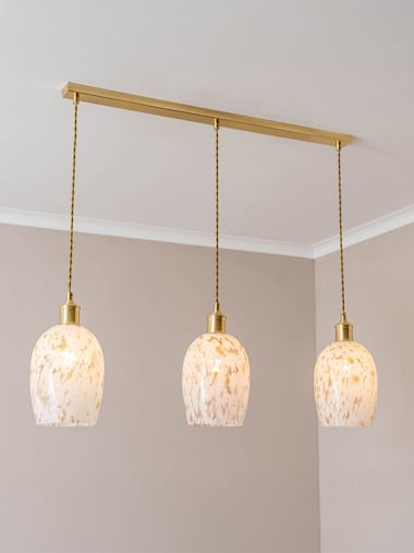 Gold with Confetti Glass Diner Light