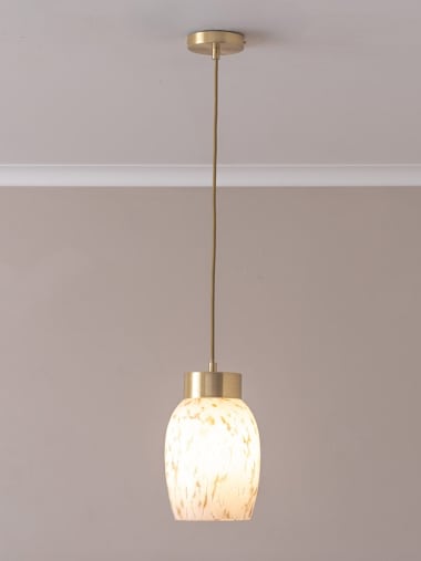 Gold Capped Confetti Glass Pendant Ceiling Light