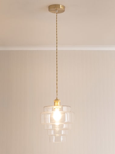 Lane 5 Tier Clear Glass Brushed Gold Ceiling Light