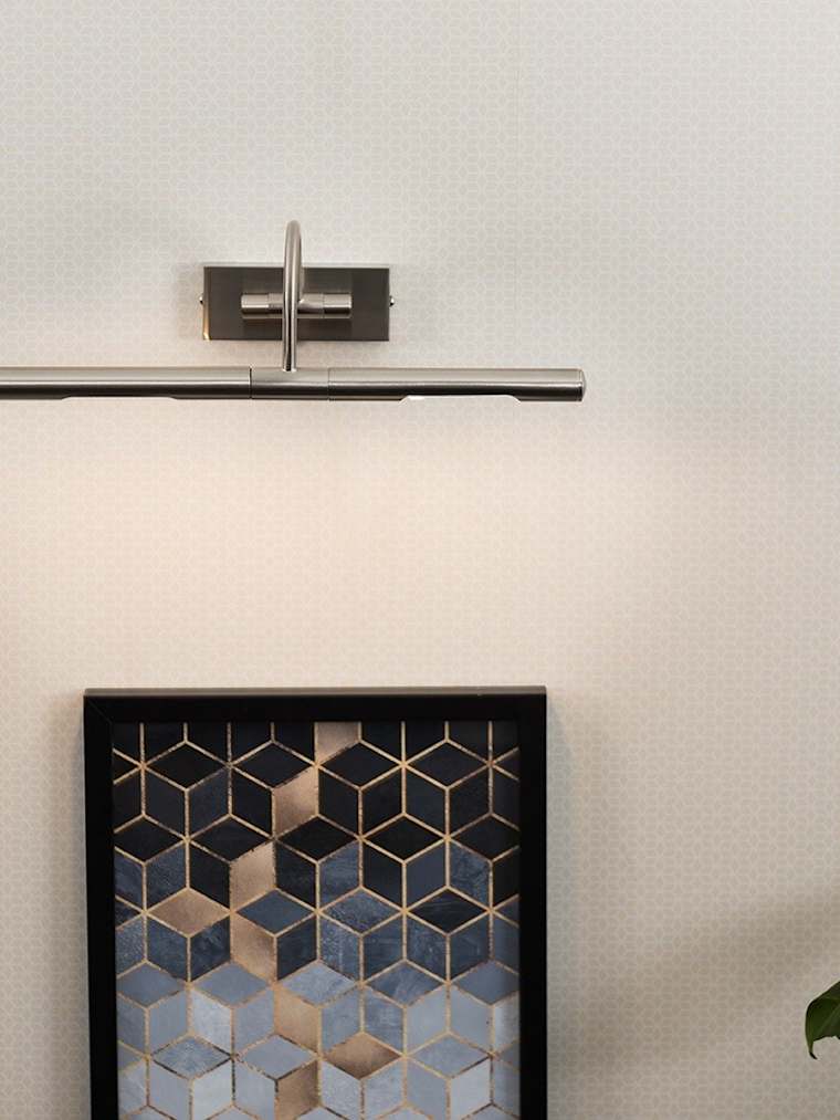 Pair of Brushed Chrome Traditional Picture Wall Lights