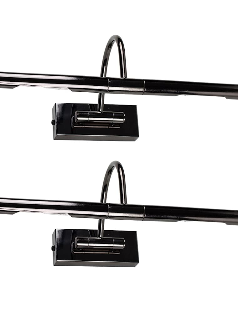 Pair of Black Chrome Traditional Picture Wall Lights
