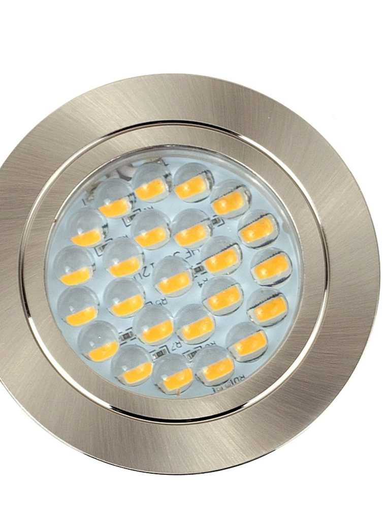 8 x LED Brushed Chrome Recessed 12V Downlights in Cool White