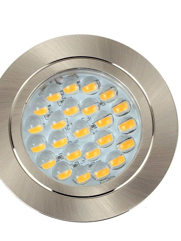 10 x LED Brushed Chrome Recessed 12V Downlights in Cool White