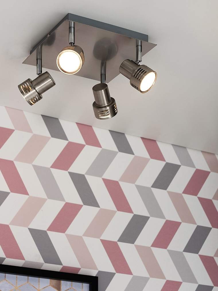Brushed Chrome 4 Way Square Spotlight
