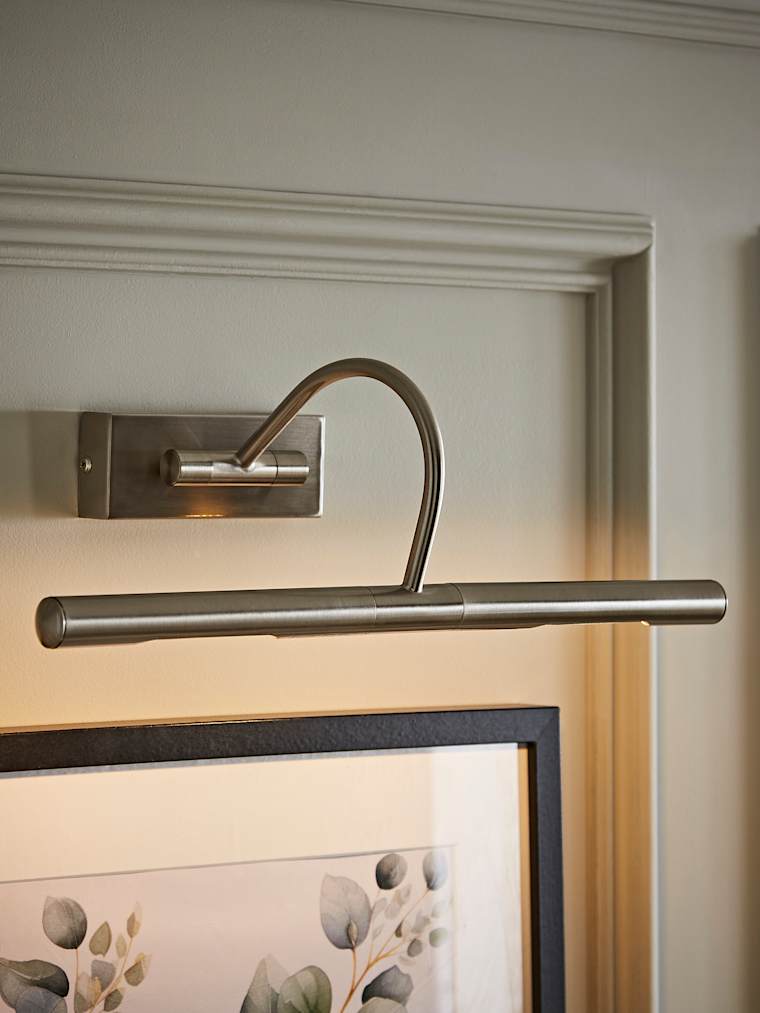 Brushed Chrome Twin Picture Wall Light