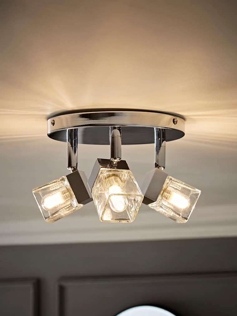 IP44 3-Way Ice Cube Chrome Bathroom Spotlight