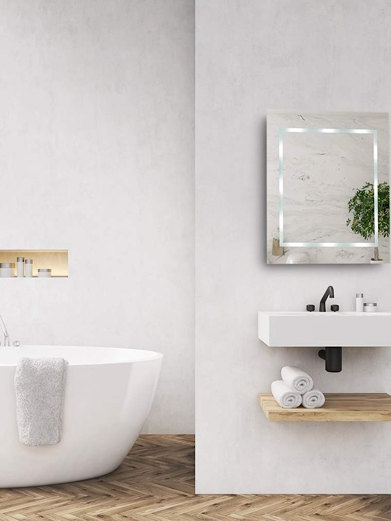 IP44 Battery Operated Bathroom LED Mirror