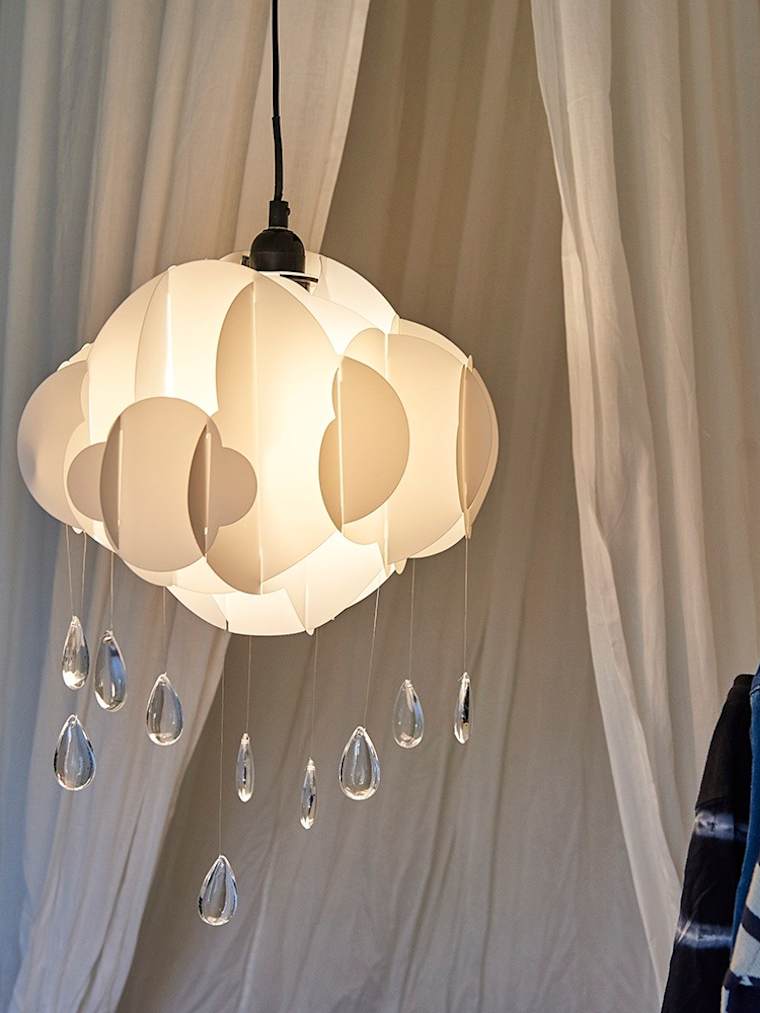 Cloud and Raindrop Pendant Shade in White