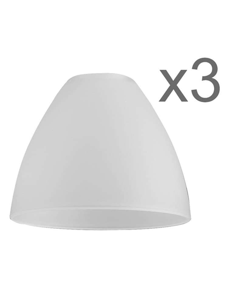 Pack of 3 bowl shaped frosted glass ceiling shades