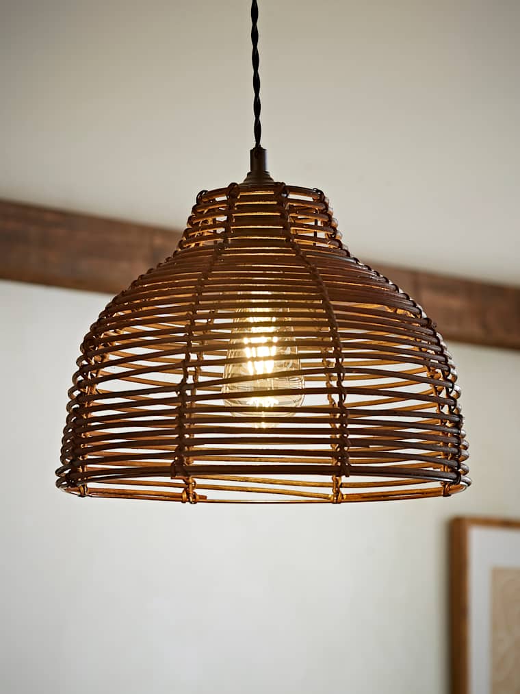 Brown Lobster Pot Basket Weave Pendant Ceiling Shade
