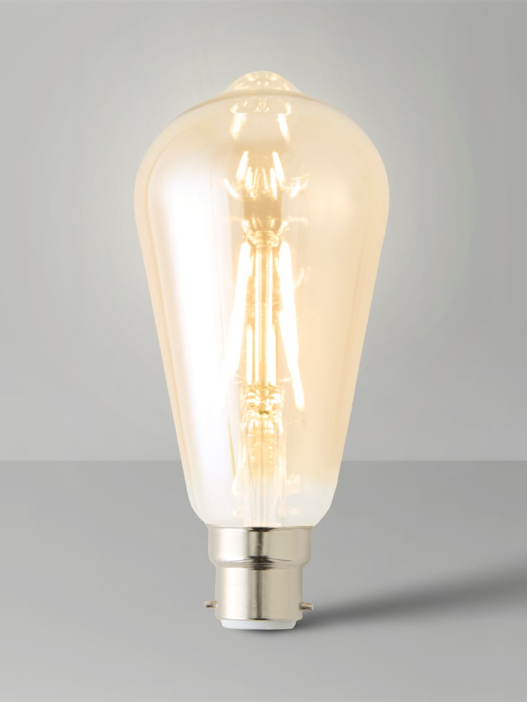 Pack of 3 4W Amber Pear Shaped Warm White LED Filament Bulbs
