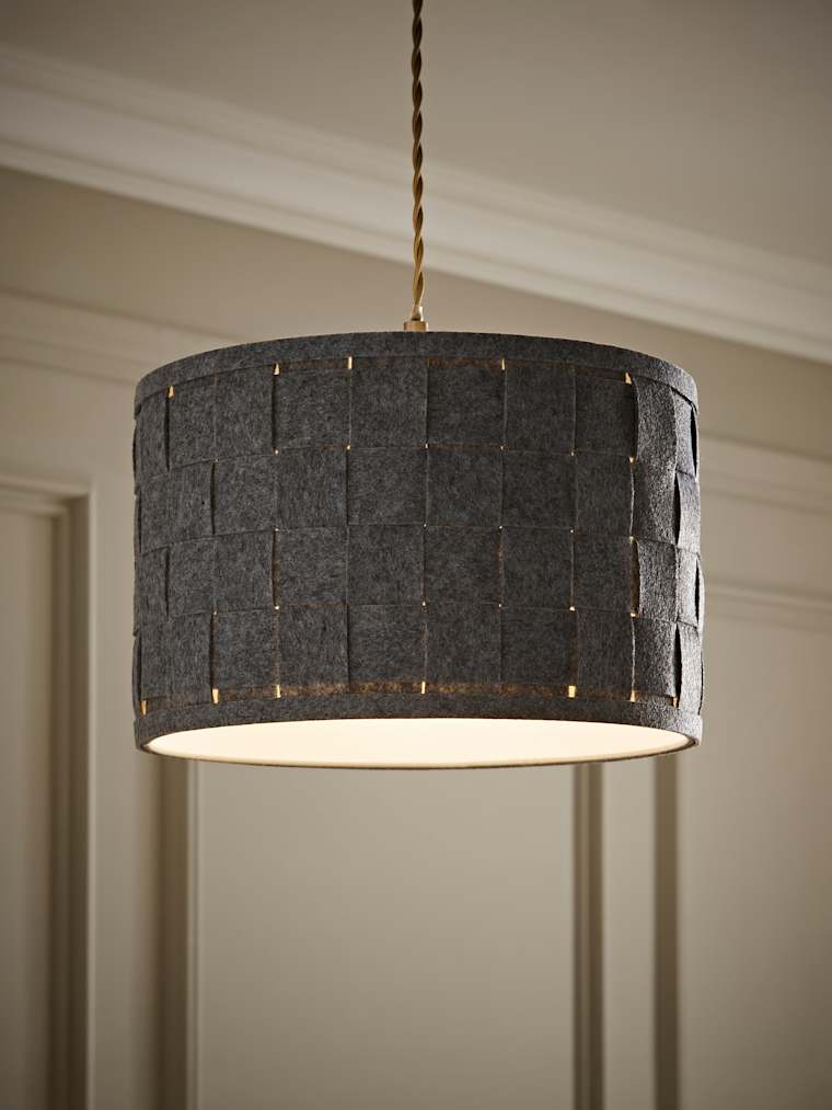 Large Grey Weaved Pendant Shade