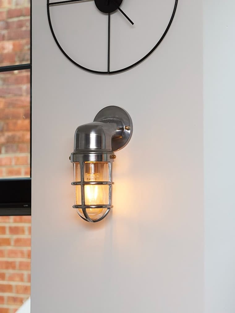 IP44 Brushed Chrome Nautical Outdoor Wall Light
