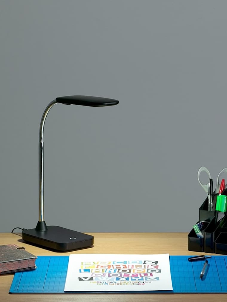 Black Desk Lamp with Integrated 3 Stage Dimmer