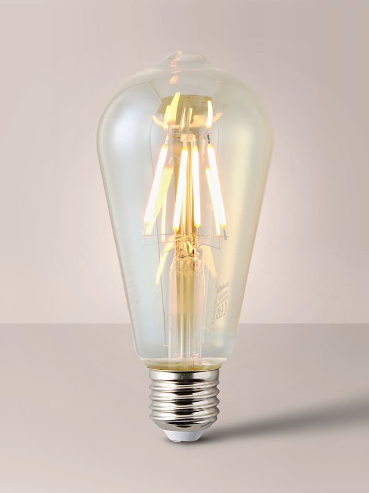 Pack of 5 4W Dimmable Amber Pear Shaped Warm White LED Filament Bulbs