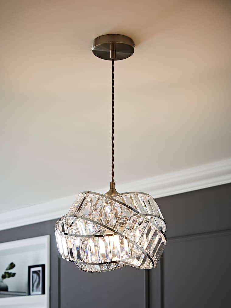 Pendant Shade in Chrome and Clear