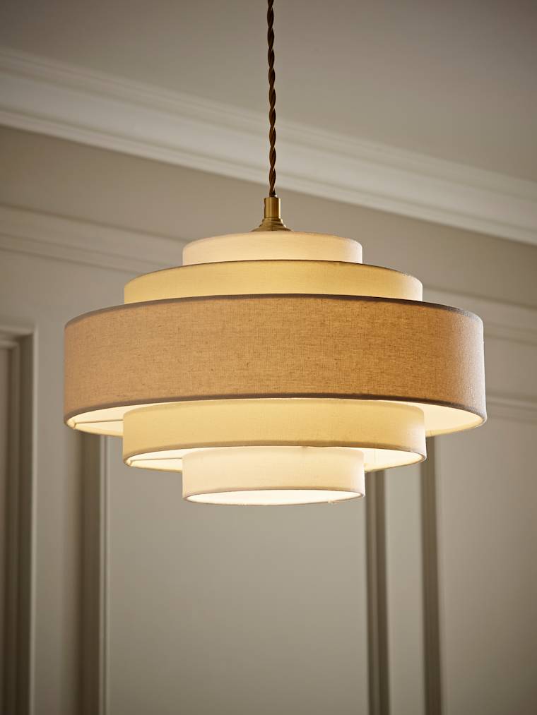 5 Tier Cream and Grey Pendant Shade