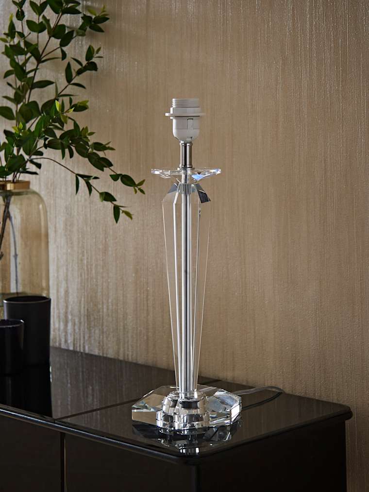 Extra Large Chrome K9 Crystal Table Lamp