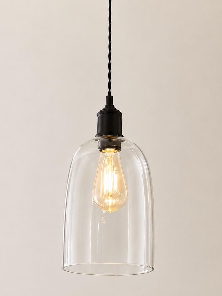 Clear Dome Shaped Glass Pendant Shade