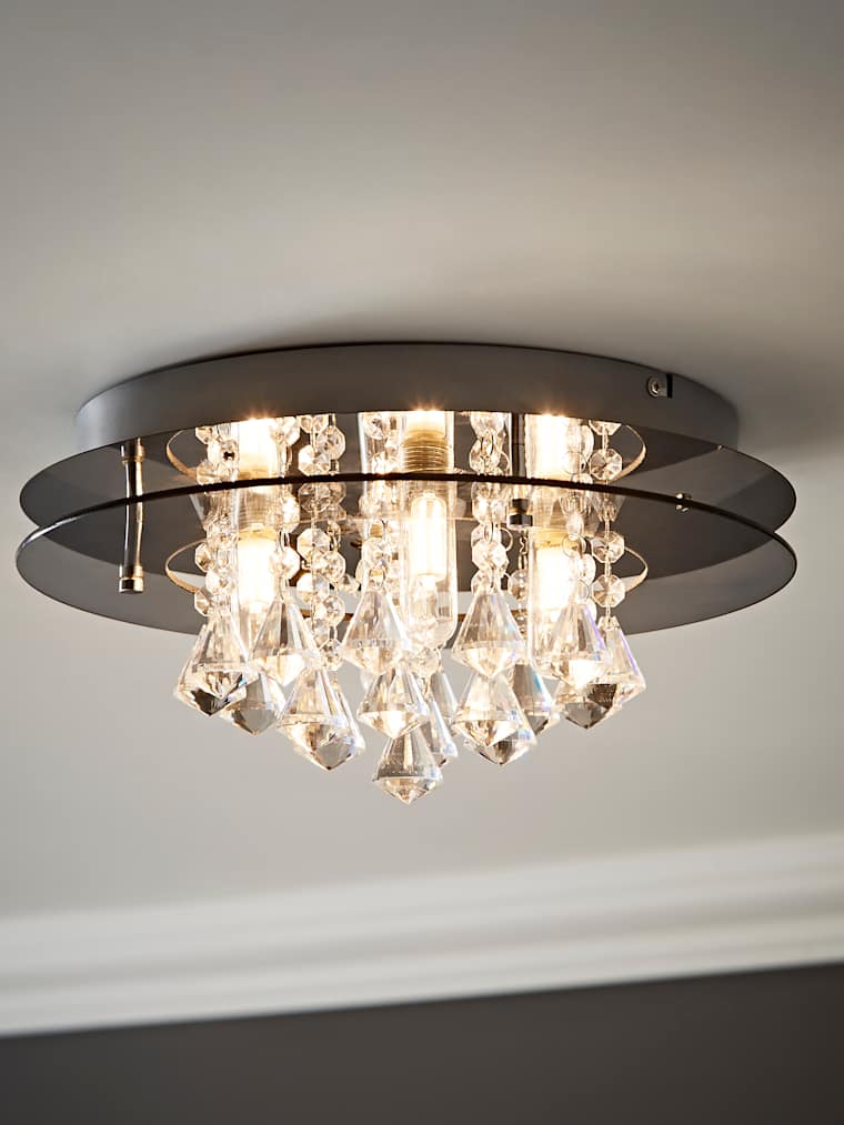 Clear IP44 K5 Crystal Flush Ceiling Light
