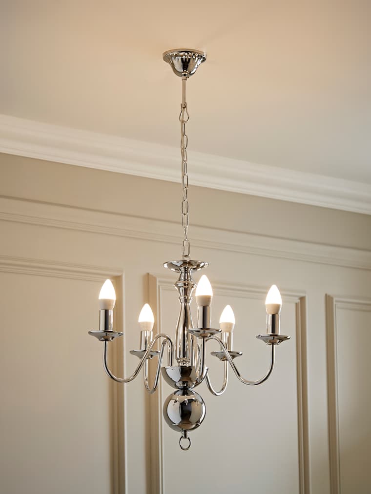 Chrome 5-Way Ceiling Light