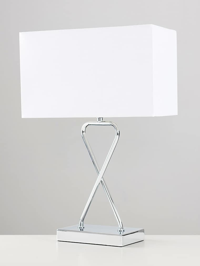 Chrome Table Lamp with Rectangular Shade