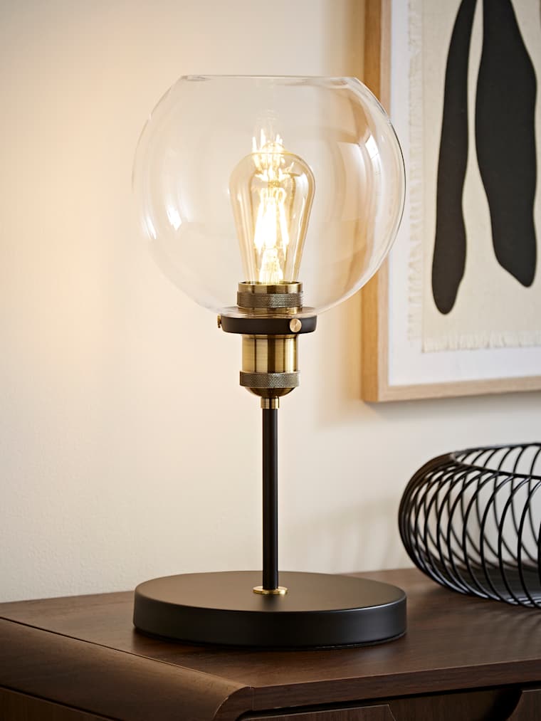 Table Lamp with Clear Glass Shade