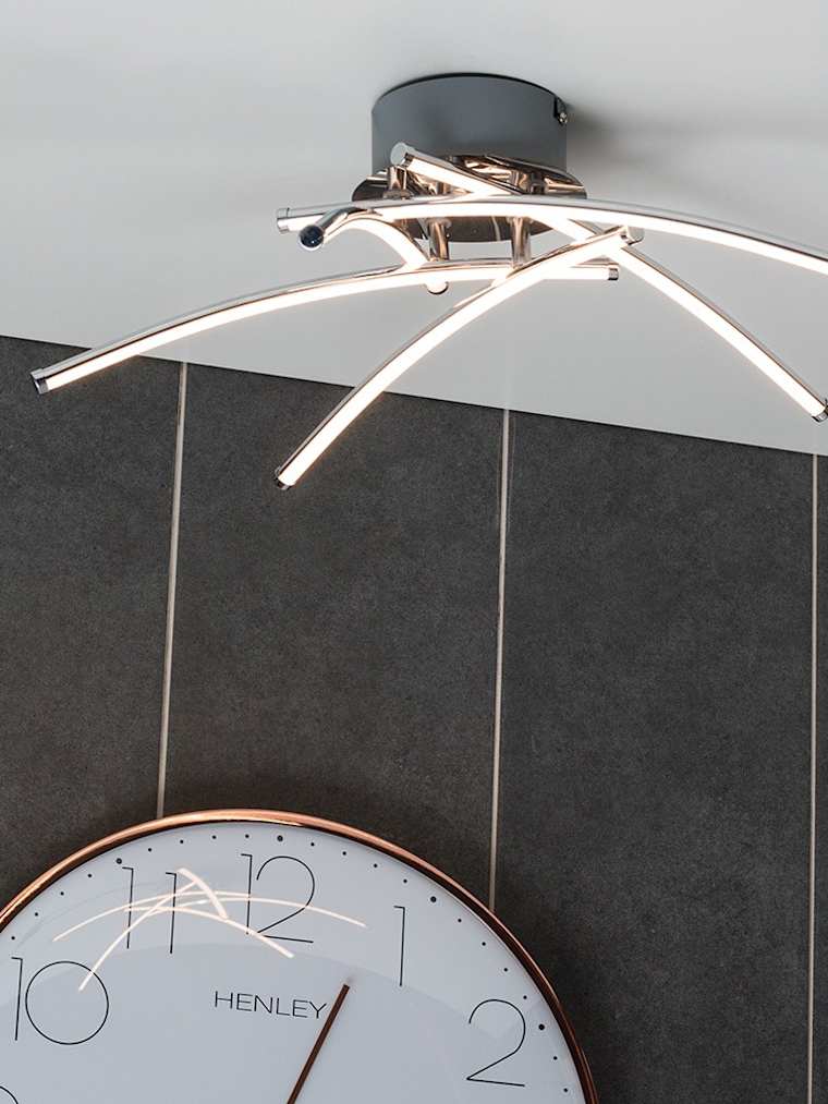 Polished Chrome Integrated LED Cross Arm Ceiling Light