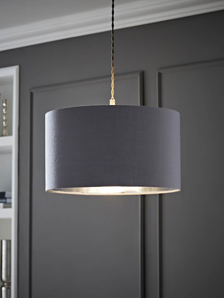 Medium Grey with Chrome Metallic Inner Drum Shade