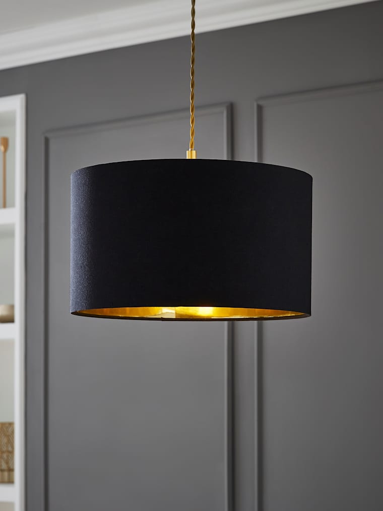 Medium Black with Gold Metallic Inner Drum Shade