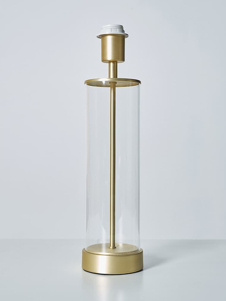 Matte Gold and Clear Tube Table Lamp Base