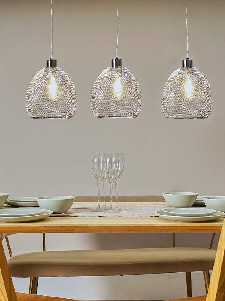 Brushed Chrome with Metal Cage Diner Light