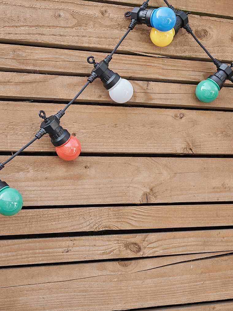 10 x IP44 Outdoor Multicoloured LED Festoon Lights