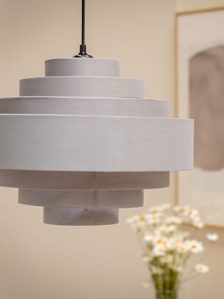 7 Layer Grey Easy Fit Pendant Shade with Gold Inner