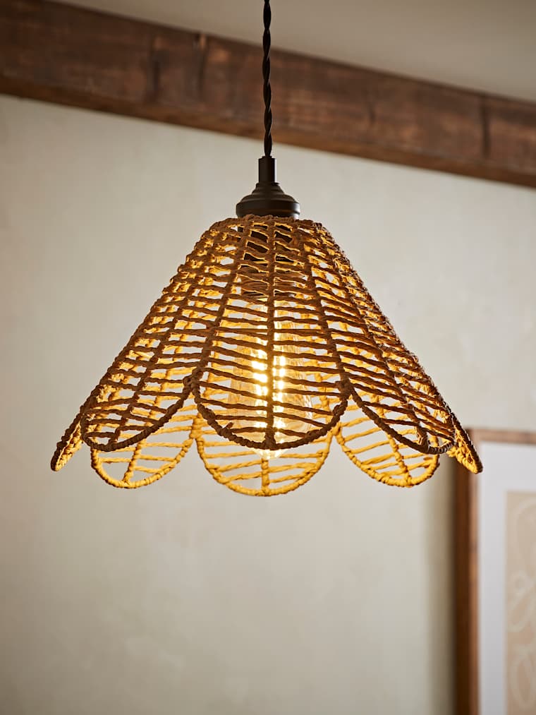 Natural Rattan Flower Easy Fit Pendant Shade