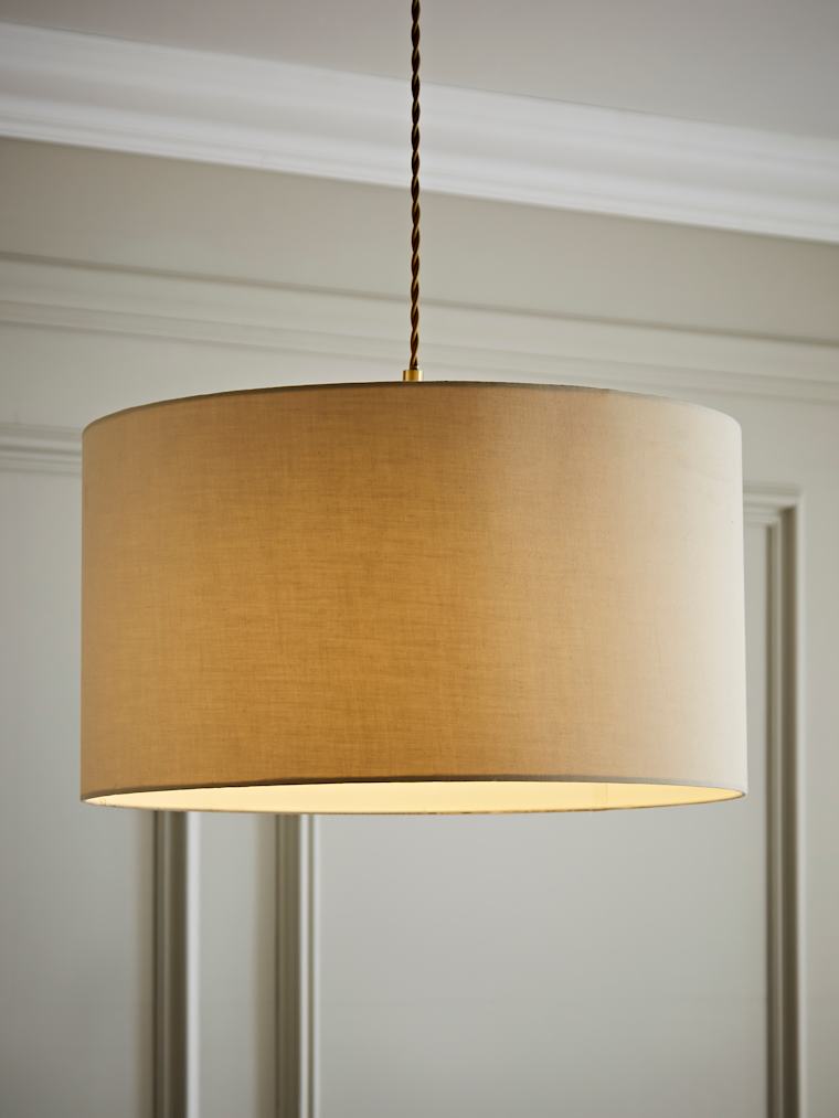 Large Natural Fabric Drum Shade