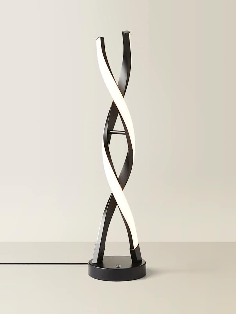 Matte Black Double Twist Table Lamp